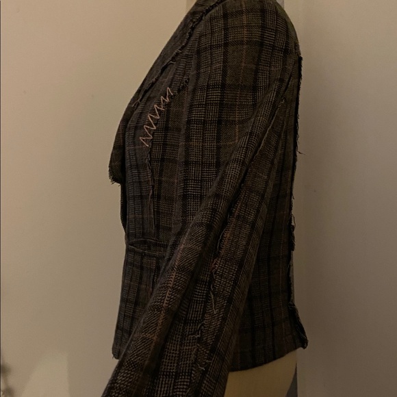 K/Lab Brown Plaid Blazer with Pink Stitching - Picture 14 of 14